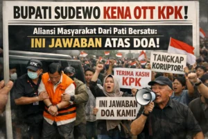 Read more about the article Bupati Sudewo Kena OTT KPK, Aliansi Masyarakat Dari Pati Bersatu: Ini Jawaban Atas Doa