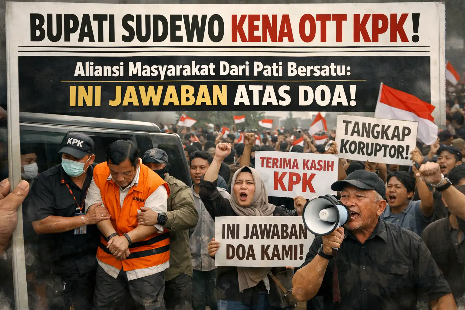 Read more about the article Bupati Sudewo Kena OTT KPK, Aliansi Masyarakat Dari Pati Bersatu: Ini Jawaban Atas Doa