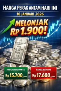 Read more about the article Harga Perak Antam Hari Ini 10 Januari 2026 Melonjak Rp1.900
