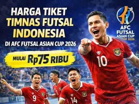 Read more about the article Harga Tiket Timnas Futsal Indonesia di AFC Futsal Asian Cup 2026, Mulai Rp75 Ribu