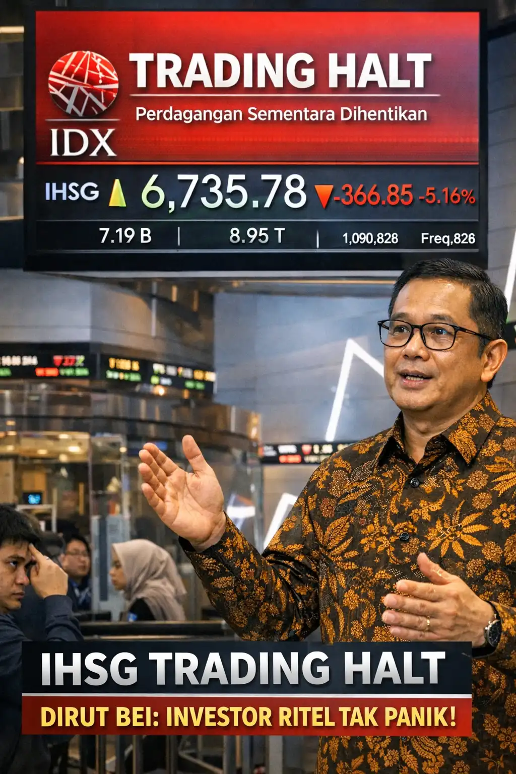 Read more about the article IHSG Trading Halt, Dirut BEI Meminta Investor Ritel Tak Panik
