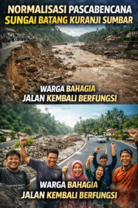 Read more about the article Normalisasi Pascabencana Sungai Batang Kuranji Sumbar, Warga Bahagia Jalan Kembali Berfungsi