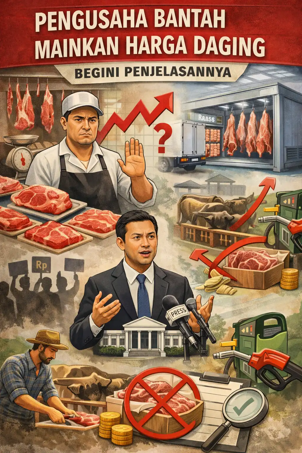 Read more about the article Pengusaha Bantah Mainkan Harga Daging, Begini Penjelasannya