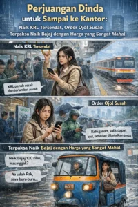 Read more about the article Perjuangan Dinda Untuk Sampai ke Kantor: Naik KRL Tersendat, Order Ojol Susah, Terpaksa Naik Bajaj dengan Harga Yang Sangat Mahal