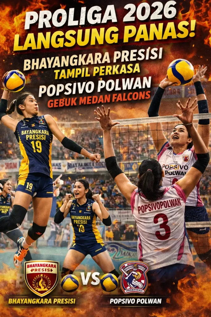 Proliga 2026 Langsung Panas! Bhayangkara Presisi Tampil Perkasa, Popsivo Polwan Gebuk Medan Falcons