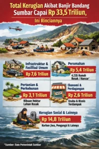 Read more about the article Total Kerugian Akibat Banjir Bandang Sumbar Capai Rp 33,5 Triliun, Ini Rinciannya