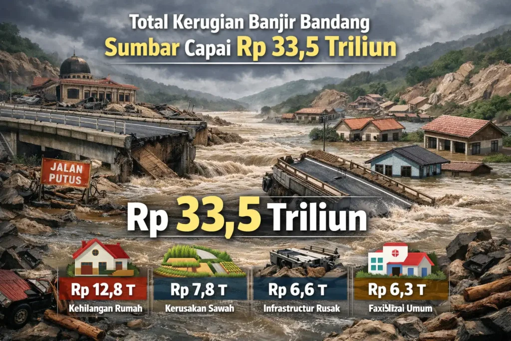 Total Kerugian Akibat Banjir Bandang Sumbar Capai Rp 33,5 Triliun, Ini Rinciannya
