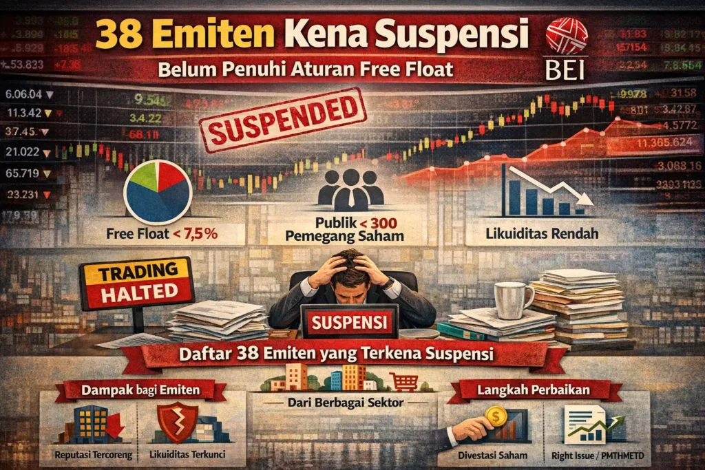 Daftar 38 Emiten yang Kena Suspensi Gara-Gara Belum Penuhi Aturan Dari Free Float