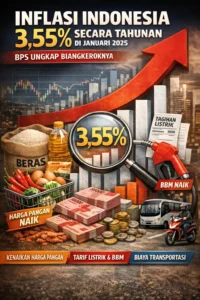 Read more about the article Inflasi Indonesia 3,55% Secara Tahunan di Januari 2025, BPS Ungkap Biang Keroknya