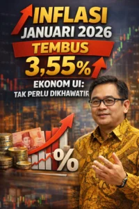 Read more about the article Inflasi Januari 2026 Tembus 3,55%, Ekonom UI: Tak Perlu Dikhawatirkan