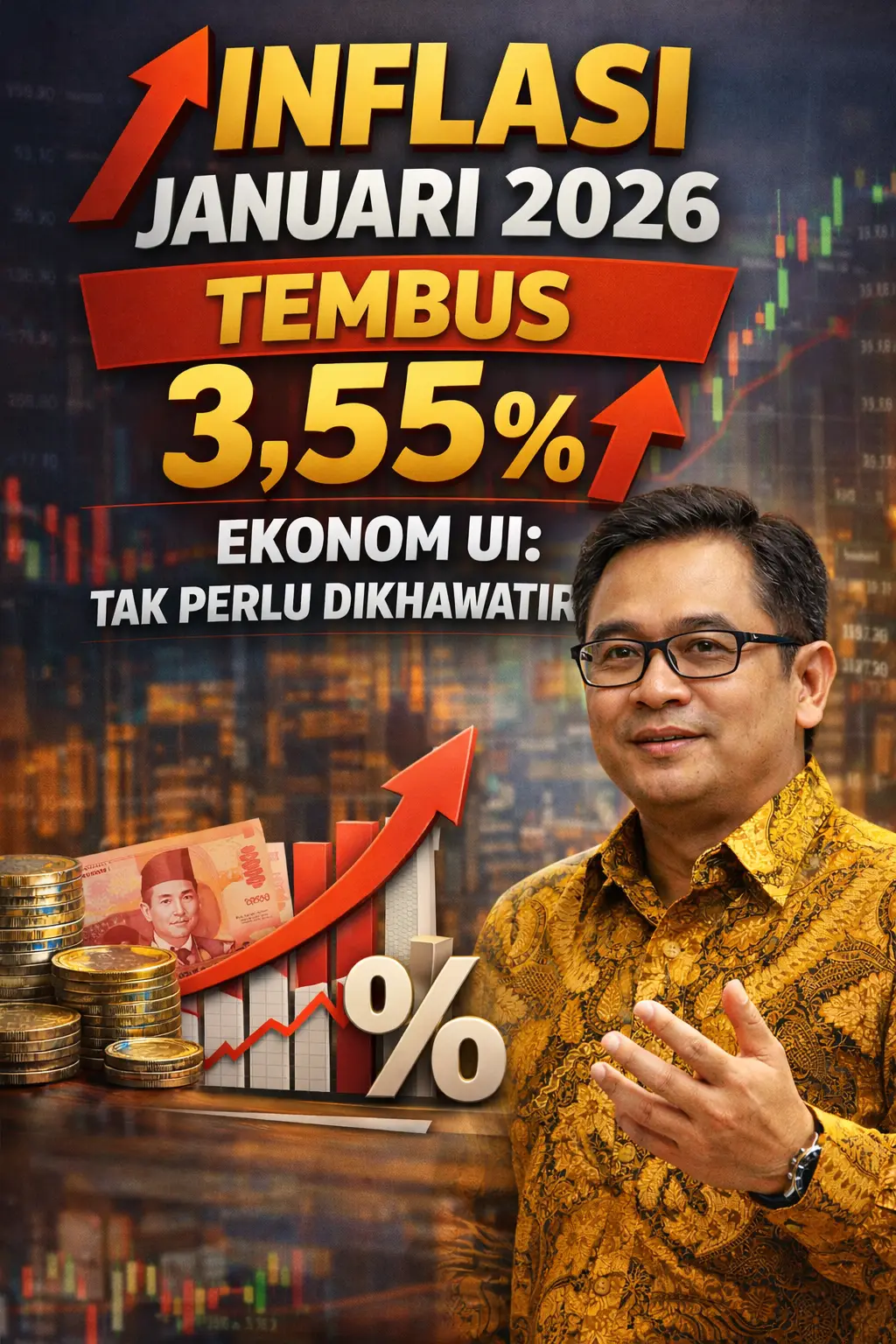Read more about the article Inflasi Januari 2026 Tembus 3,55%, Ekonom UI: Tak Perlu Dikhawatirkan